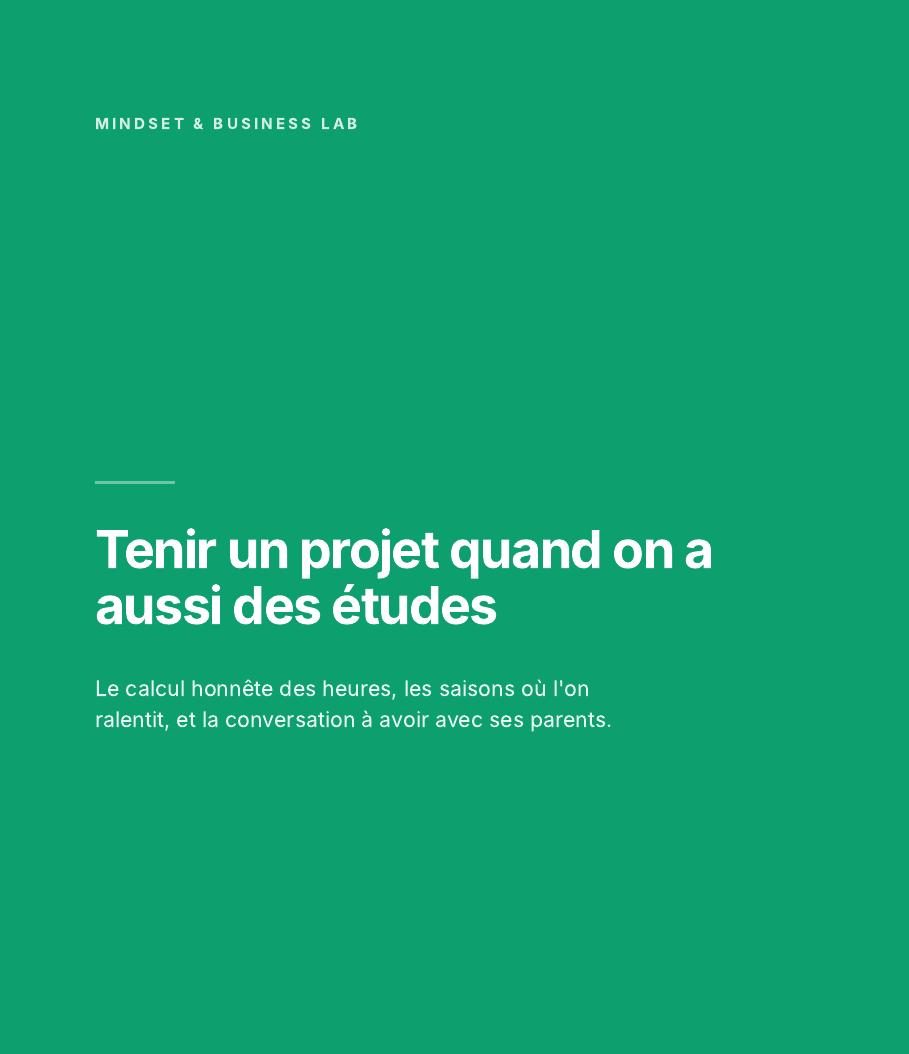 Couverture : Tenir un projet quand on a aussi des études