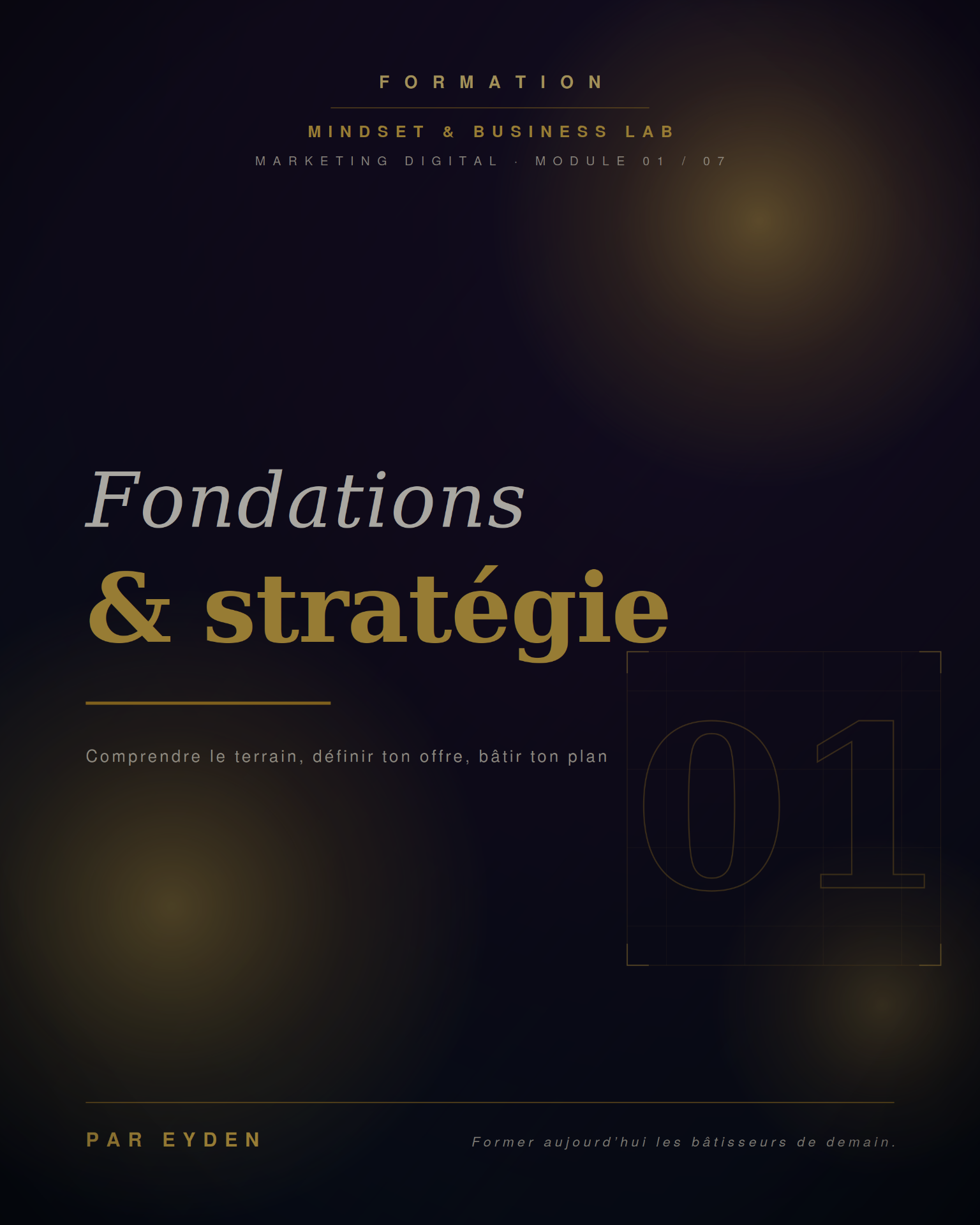Module 01 — Fondations & stratégie