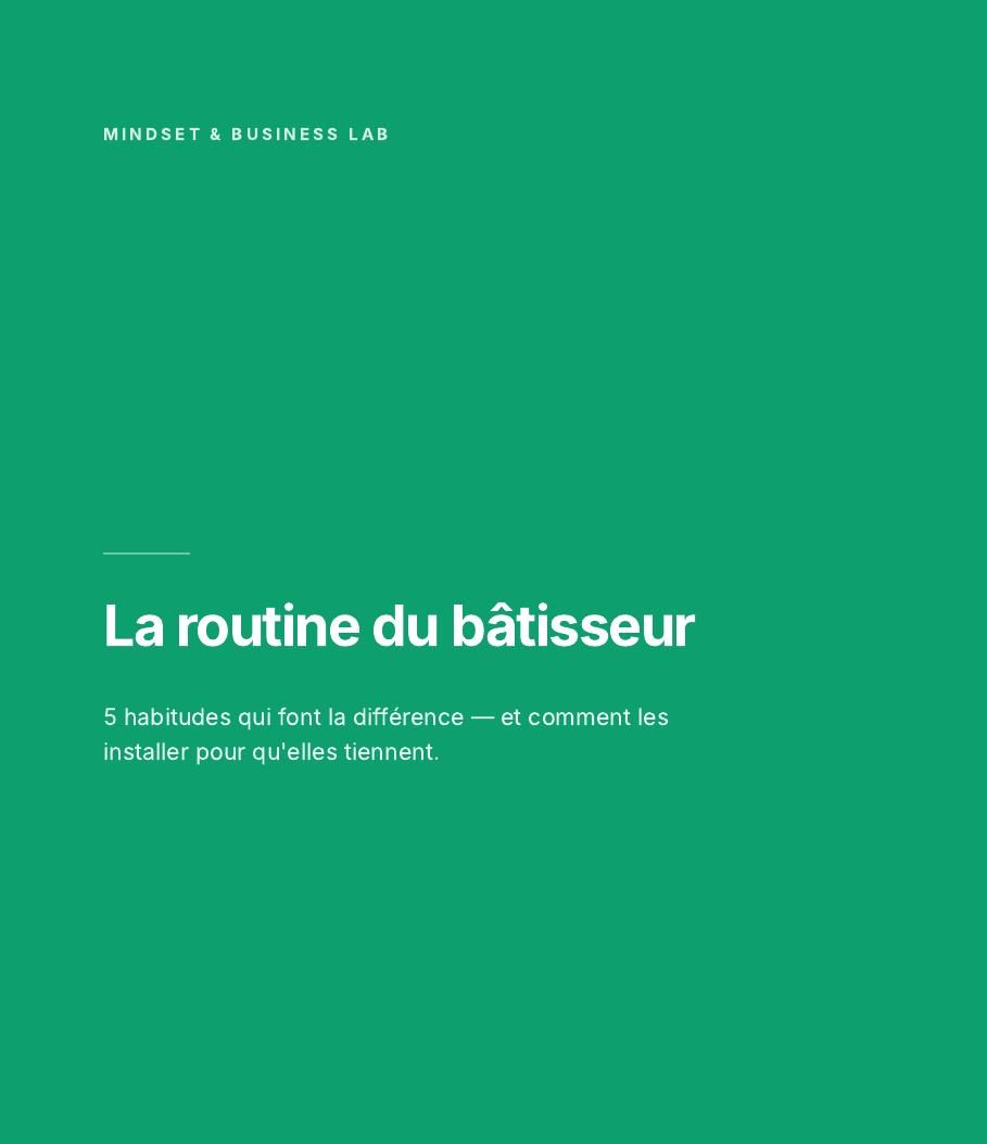Couverture : La routine du bâtisseur