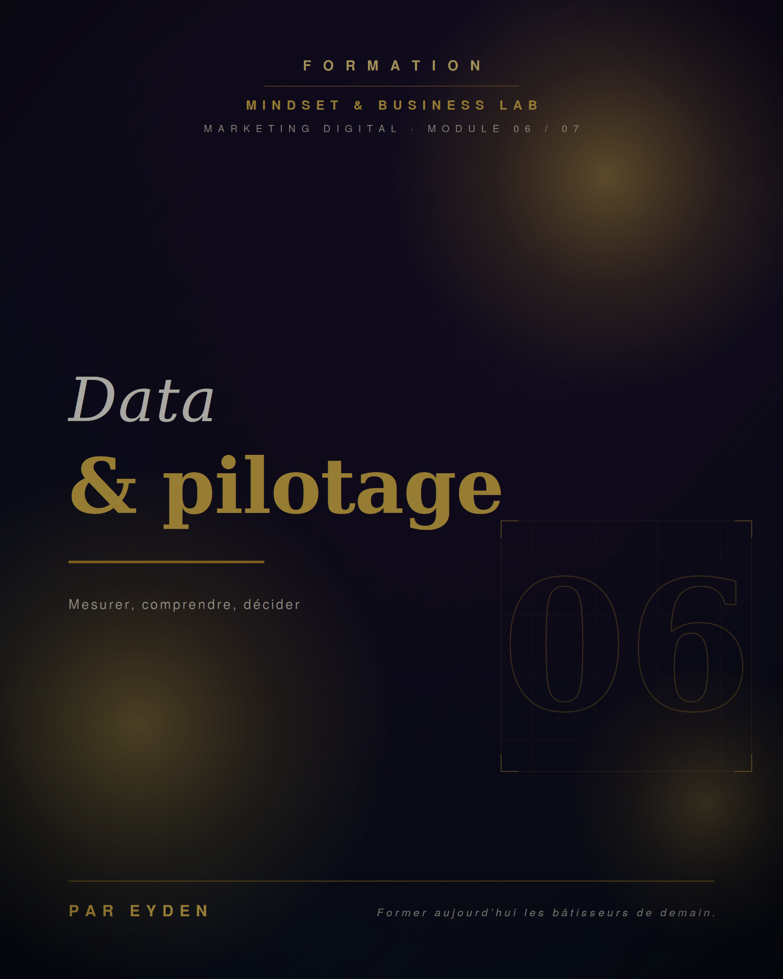 Module 06 — Data & pilotage