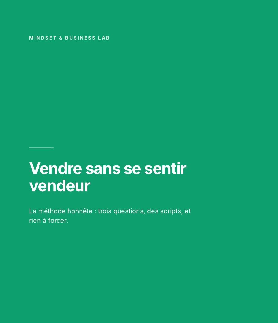 Couverture : Vendre sans se sentir vendeur