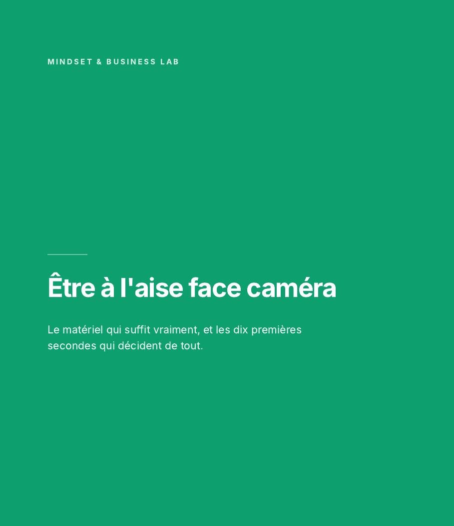 Couverture : Être à l'aise face caméra