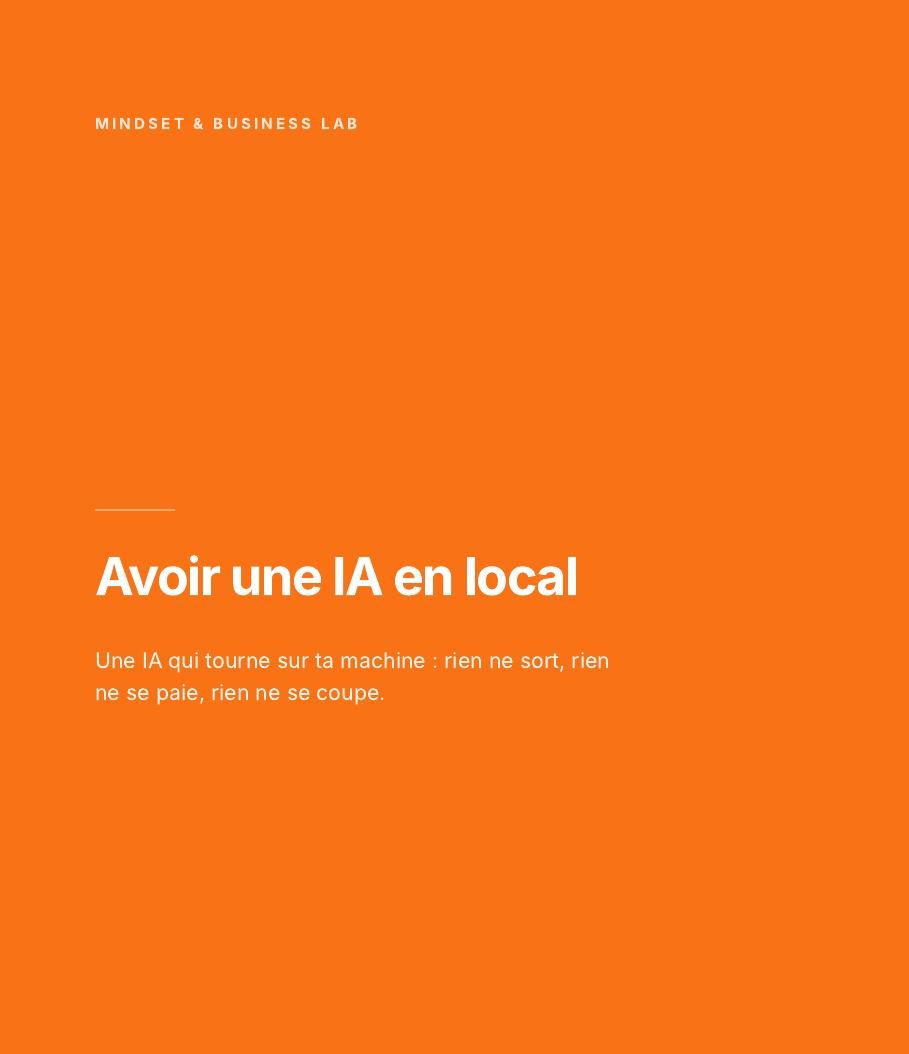 Couverture : Avoir une IA en local