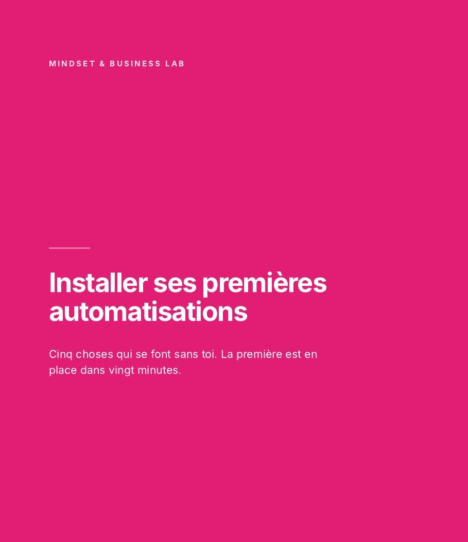 Couverture : Installer ses premières automatisations