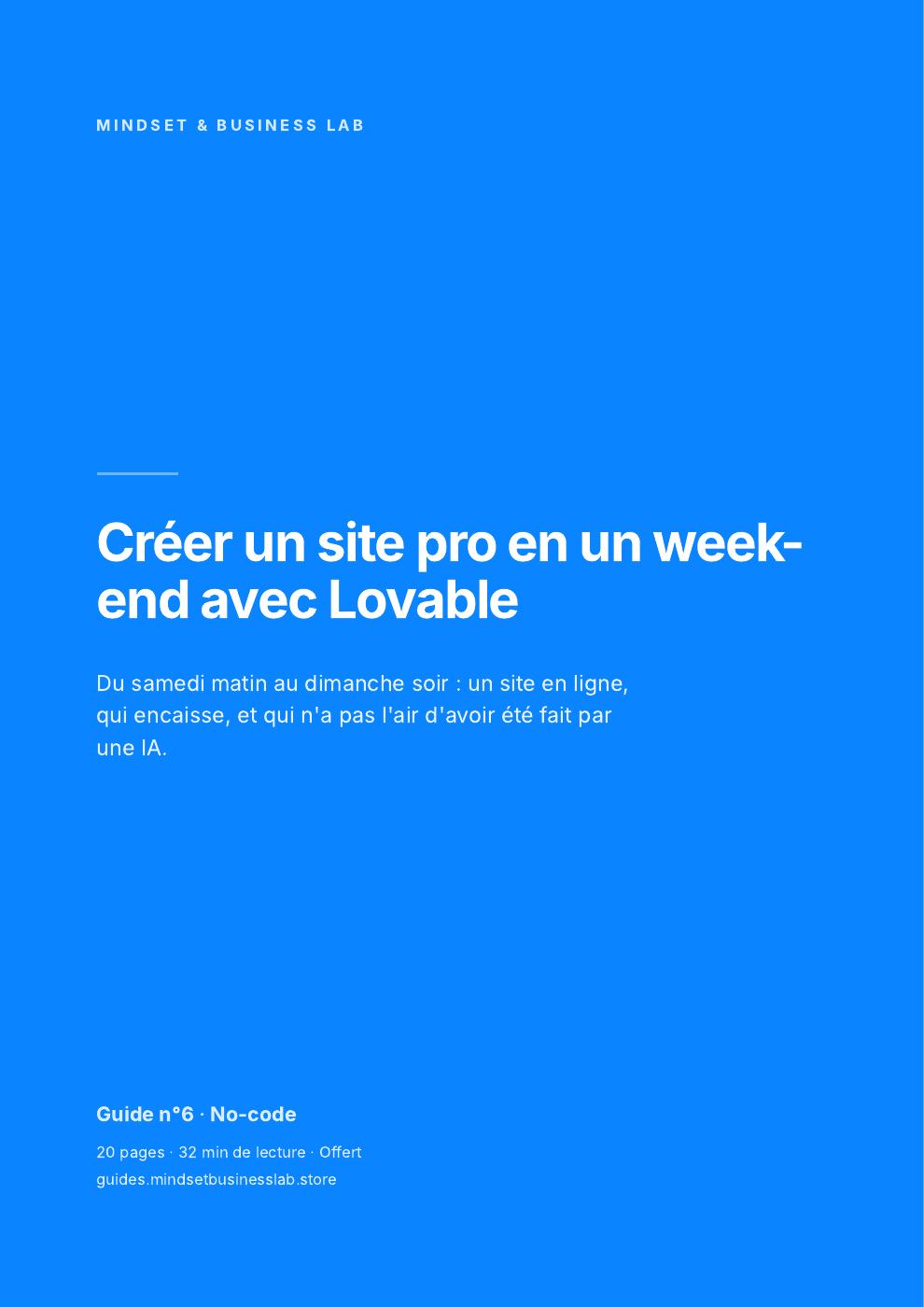 Couverture : Créer un site pro en un week-end avec Lovable