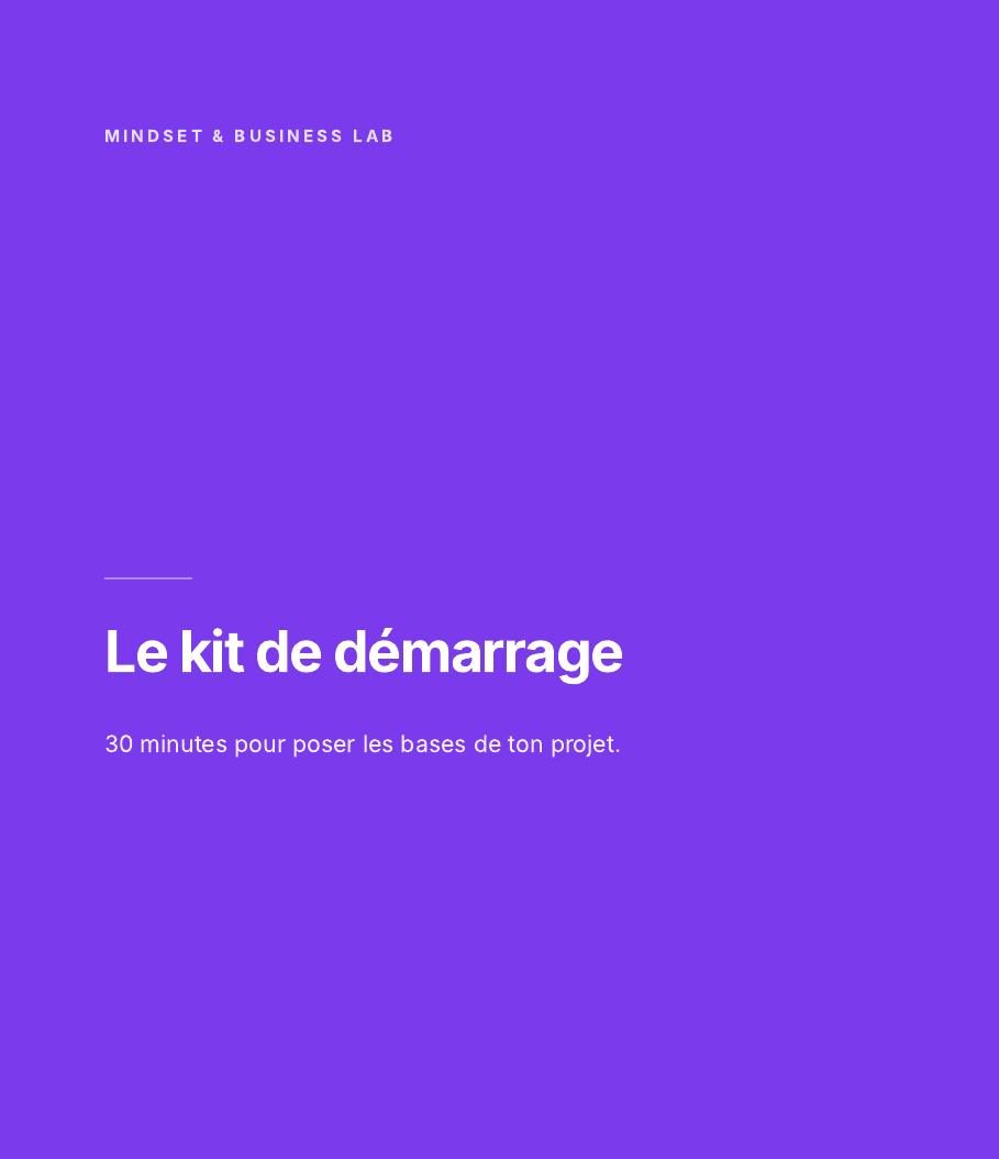 Couverture : Le kit de démarrage