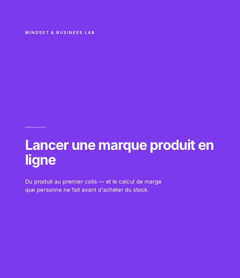 Couverture : Lancer une marque produit en ligne