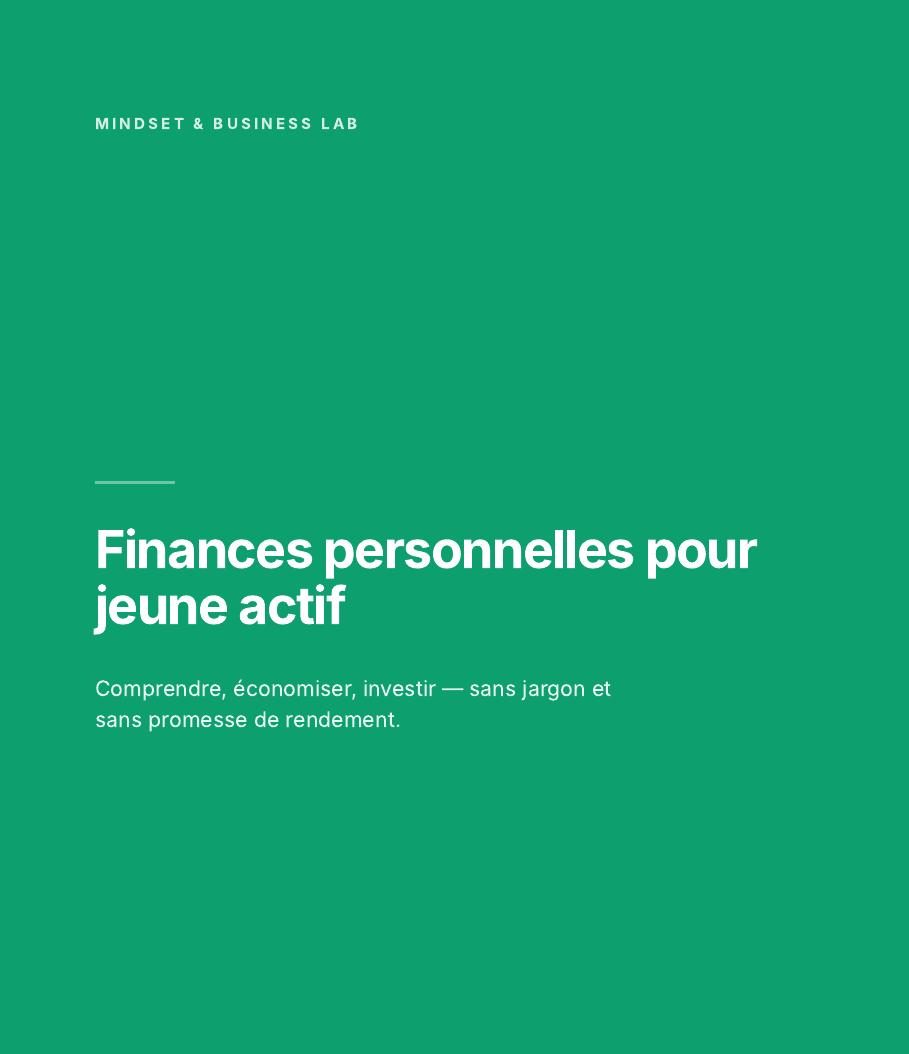 Couverture : Finances personnelles pour jeune actif
